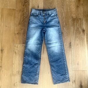 J Crew Wide Leg Full Length Jeans 26 Size Button Fly High Waisted